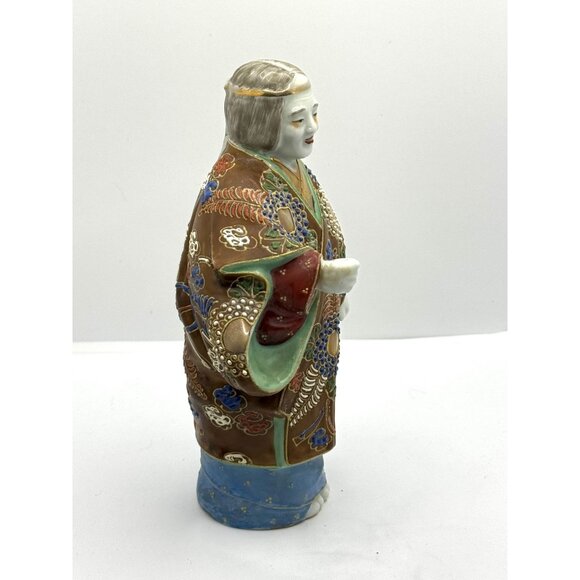 Vintage Japanese Hand-Painted Ceramic Figurine - Intricate Kimono Design - Picture 2 of 5